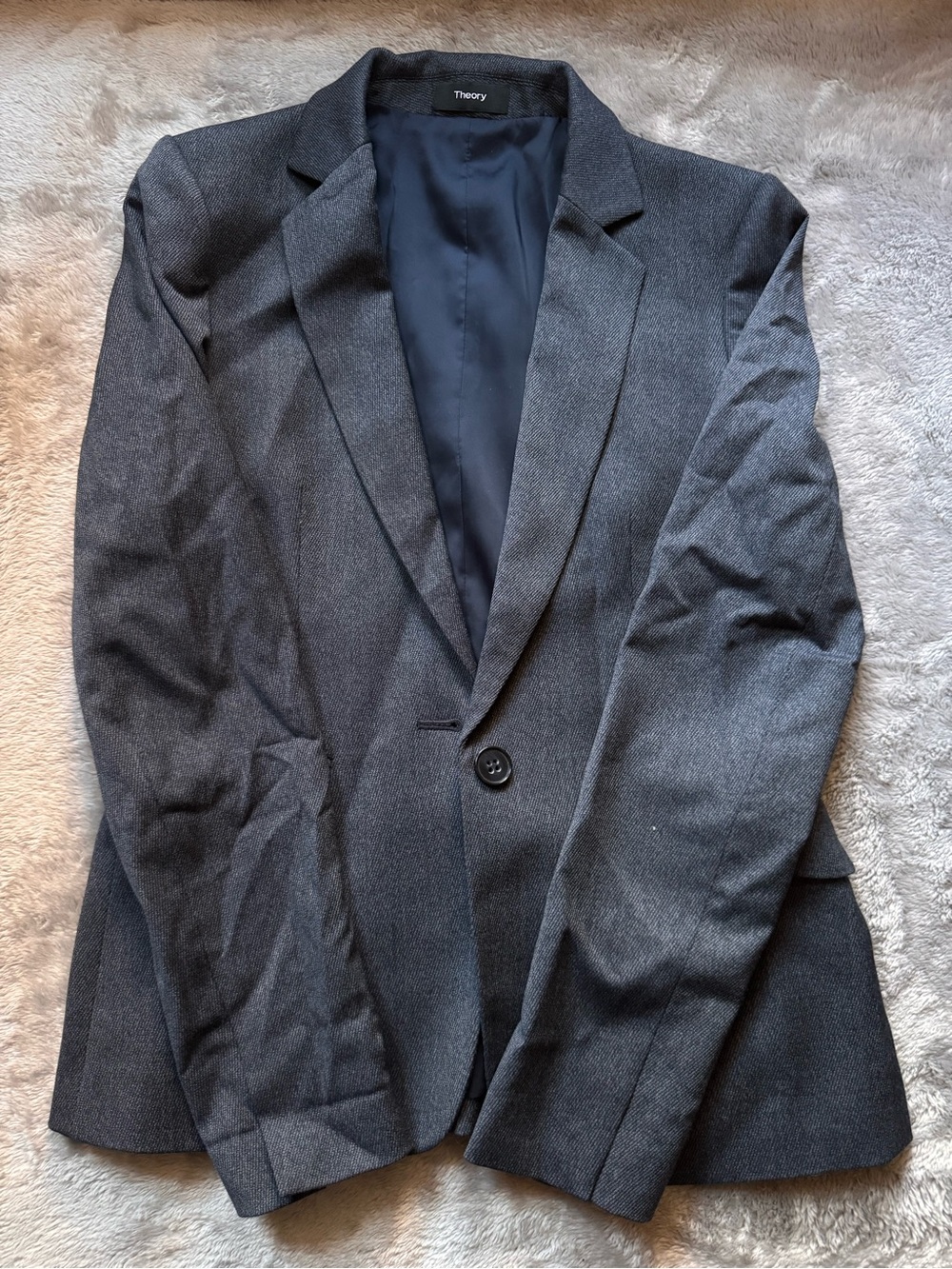 Theory Women’s Charcoal Gray Single-Button Blazer